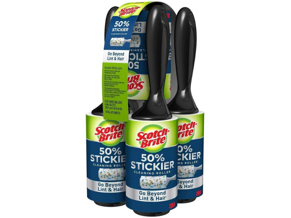 Scotch-Brite Lint Roller – 5 Roll Refills (95 Sheets Each) for Clothes, Fabric, Pet Hair & Dust