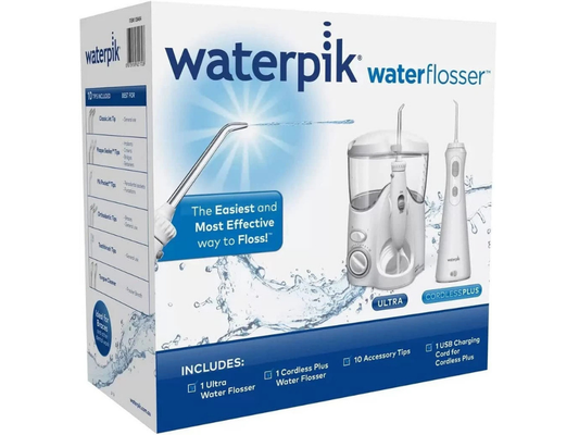 Waterpik Ultra & Cordless Plus Water Flosser Pack + 10 Tips