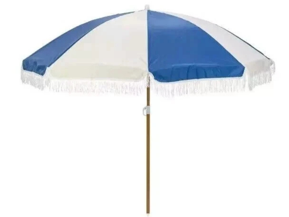 Marquee Tassel Beach Umbrella – Portable Sun Shade