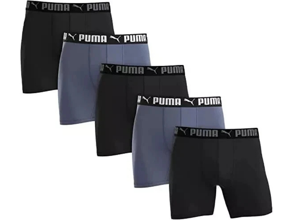 Puma Men’s Sport Luxe Boxer Briefs – Performance Athletic Underwear XXL, 5 Pack