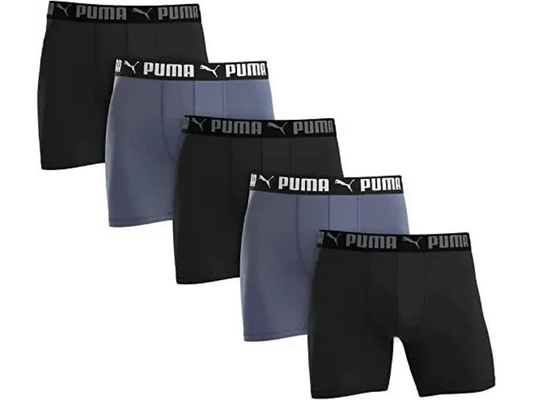 Puma Men’s Sport Luxe Boxer Briefs – Performance Athletic Underwear XXL, 5 Pack