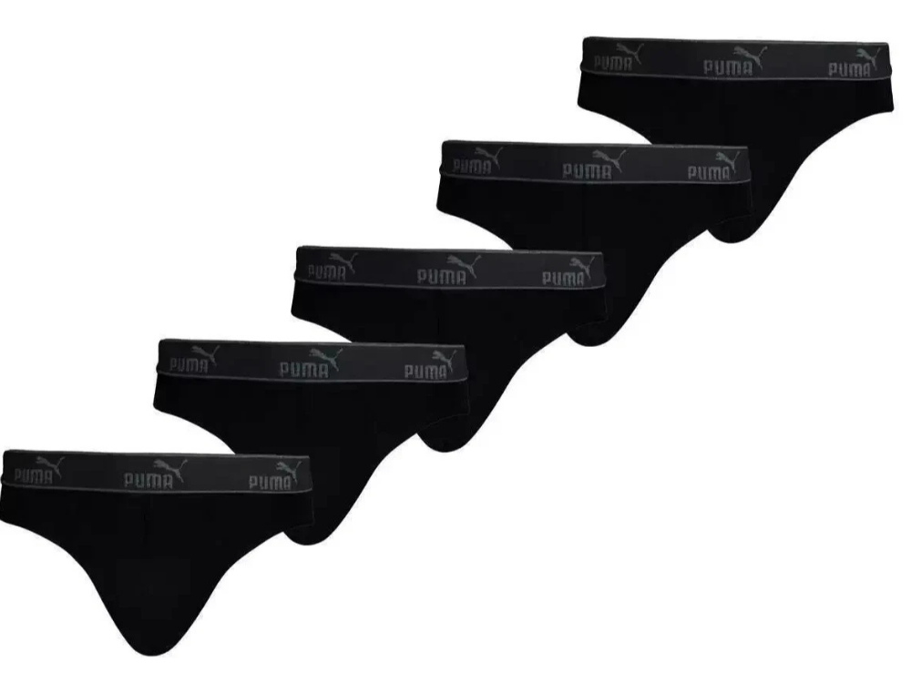 Puma Men’s Cotton Briefs – Black, Medium, 5 Pack, Stretch Comfort Fit