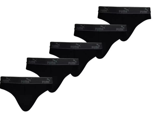 Puma Men’s Cotton Briefs – Black, Medium, 5 Pack, Stretch Comfort Fit