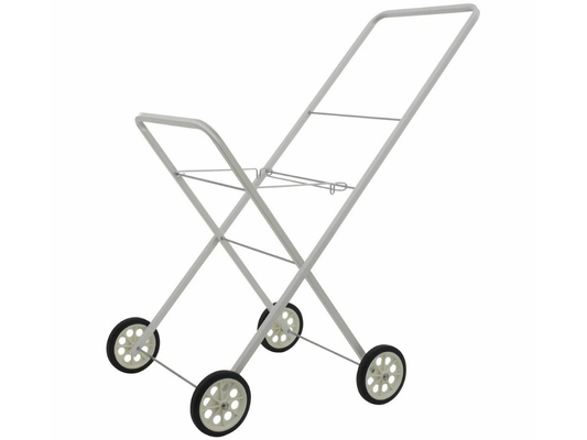 Sunfresh Folding Laundry Trolley Cart – Collapsible White Steel Frame