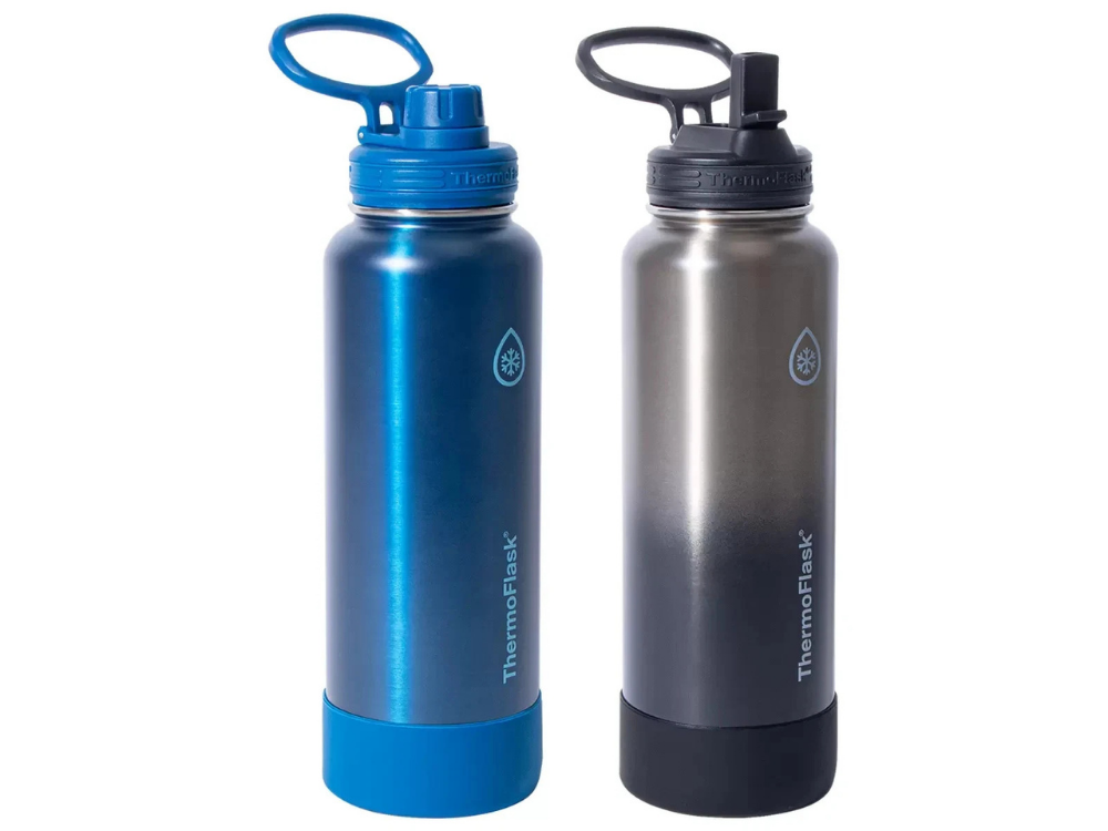 2x ThermoFlask 1.2L Stainless Steel Vacuum Bottles – Double Wall