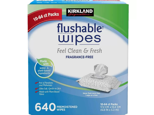 Kirkland Signature Flushable Wipes – 640 Count Ultra Soft