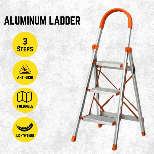 Katashi 3 Step Ladder Aluminium Multi Purpose Folding Light Weight Platform