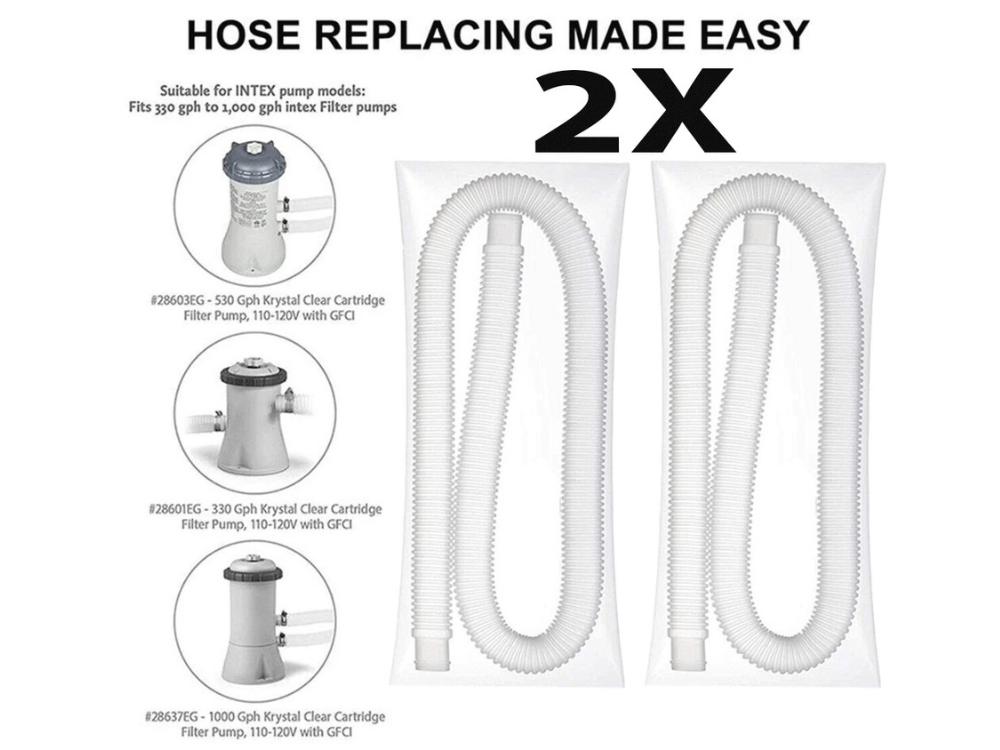 Genuine Intex 32mm Pool Pump Hoses – 2 Pack for Above Ground Pools
