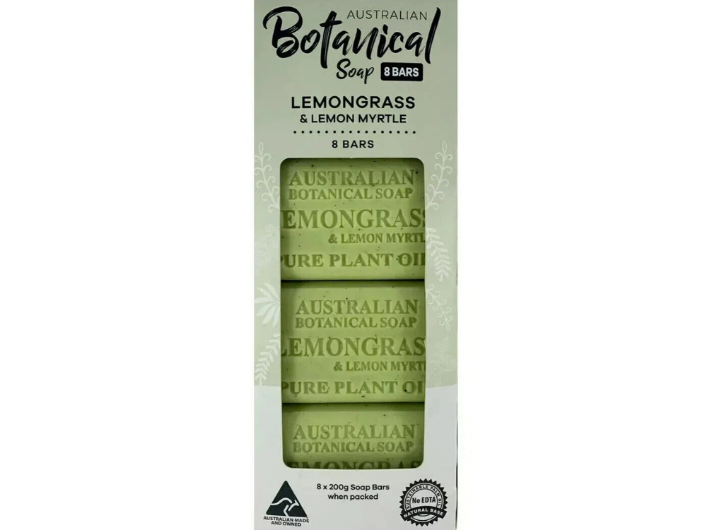 8x Lemongrass & Lemon Myrtle Body Wash Bars – 200g Each