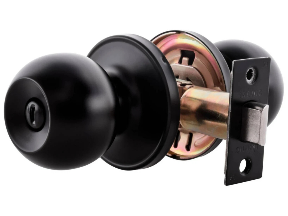 Ikonic Ruby Privacy Door Knob – Matte Black, Bedroom & Bathroom