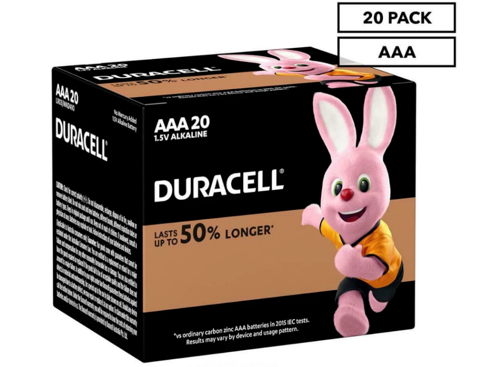 Duracell Coppertop AAA Batteries 20-Pack – Genuine Long-Lasting Alkaline