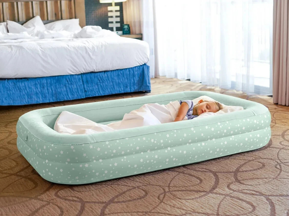 Intex Kids Inflatable Travel Bed with Pump – Portable Toddler Mattress