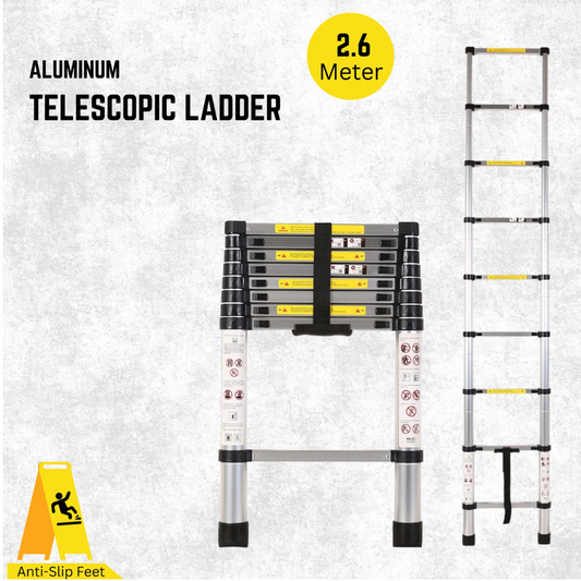Katashi Telescopic Ladder 2.6M Step Aluminium Extension Portable