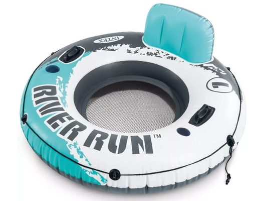 Intex River Run Inflatable Lounge Tube – Pool/Lake Float with Cup Holder