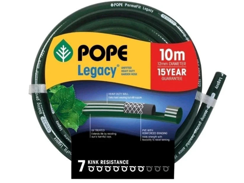 Pope Legacy 12mm x 10m Water Hosepipe for Garden & Car Wash