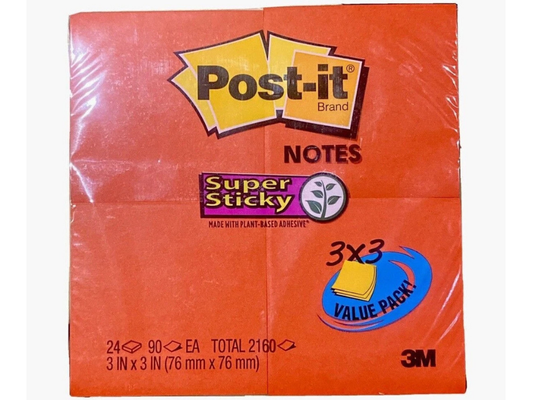 3M Sticky Notes 2160 Pack – Canary Yellow, Purple, Green