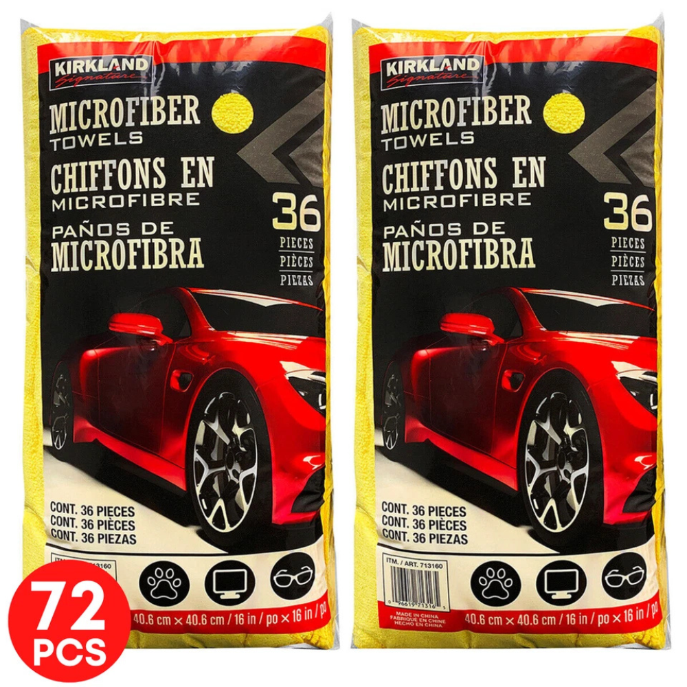 Kirkland Signature Microfiber Towels 72-Pack, 40x40cm Car Cloths