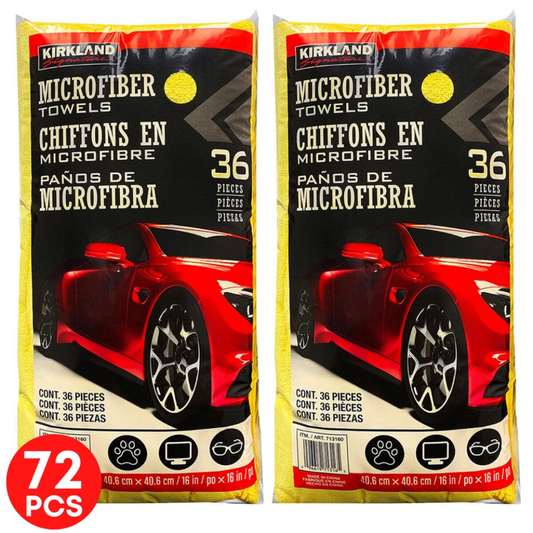 Kirkland Signature Microfiber Towels 72-Pack, 40x40cm Car Cloths