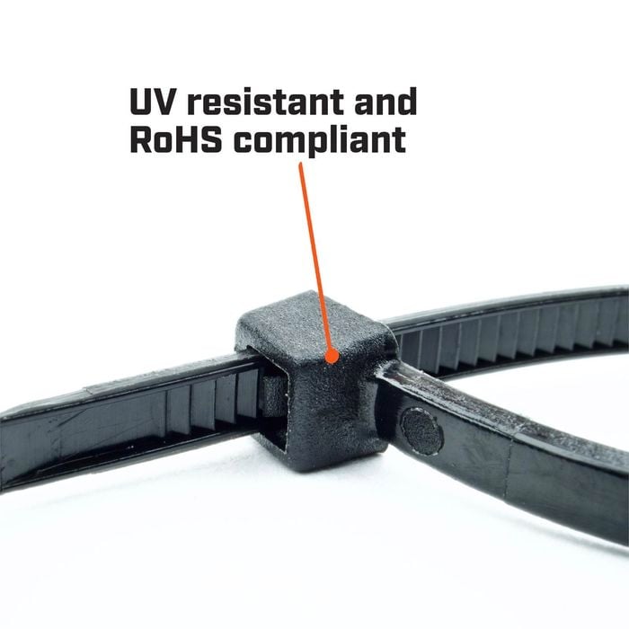 Crescent 200 x 4.6mm Black Cable Ties - 100 Pack