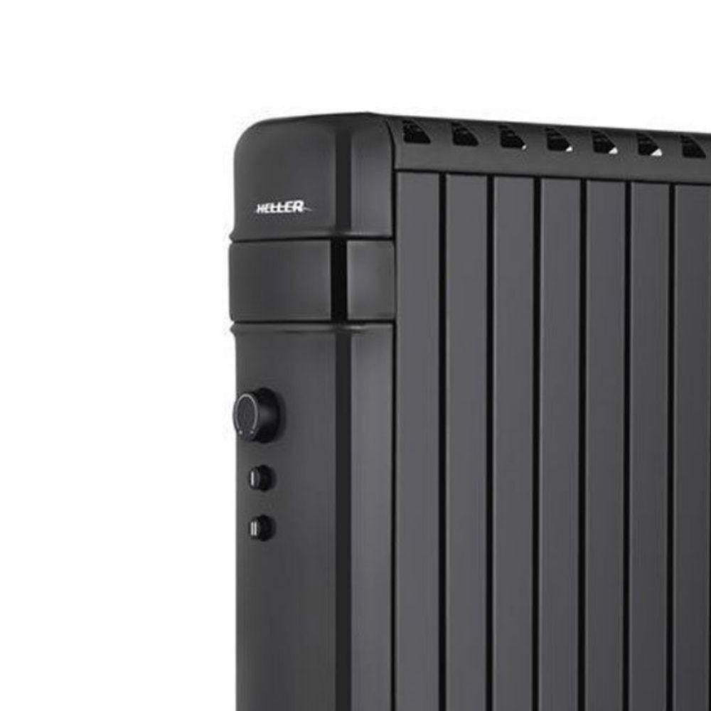 Heller 2000W Electric Oil Free Column Heater with Heating Thermostat (Black)