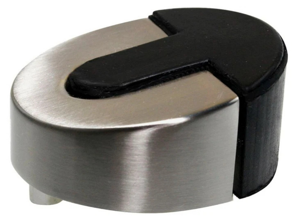 Adoored 45mm Chrome Door Stopper – Half Rubber, Heavy Duty