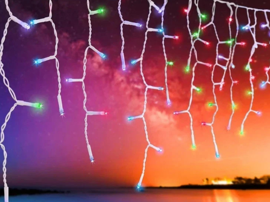 Lytworx 720 LED Multicolour Icicle String Lights – Low Voltage Xmas Decor
