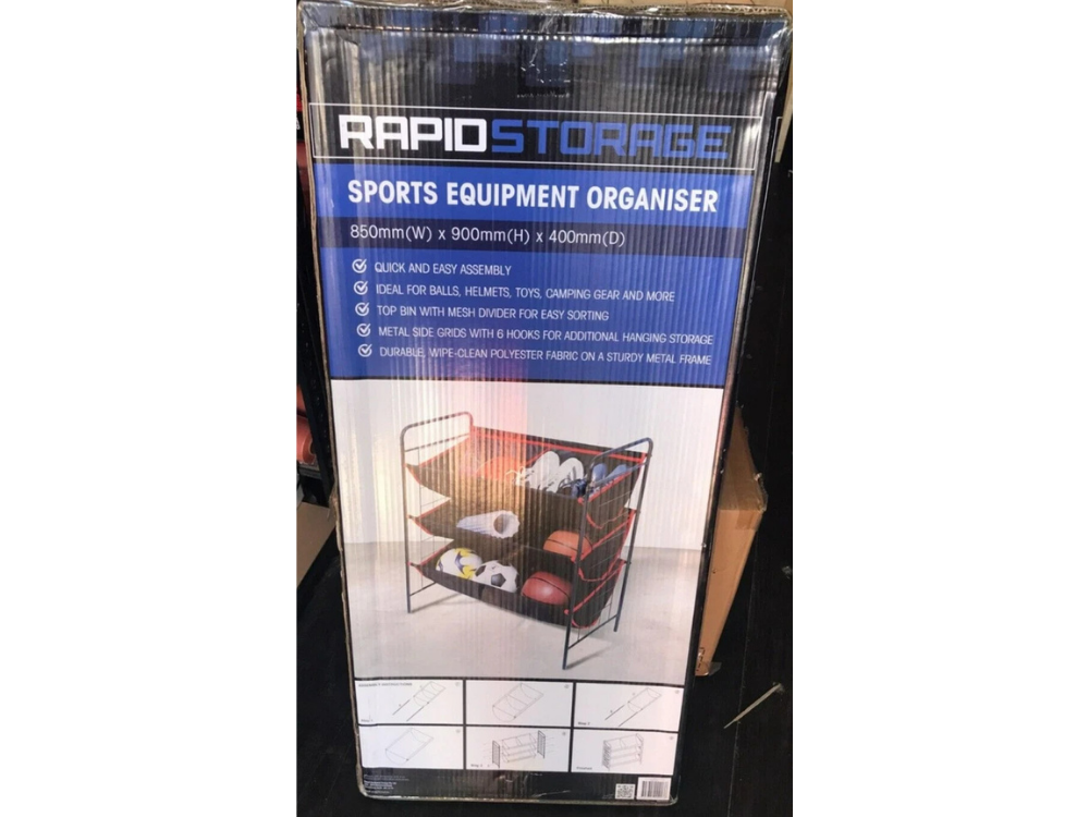 RapidStorage Sports Equipment Rack – Ball &amp; Toy Organizer