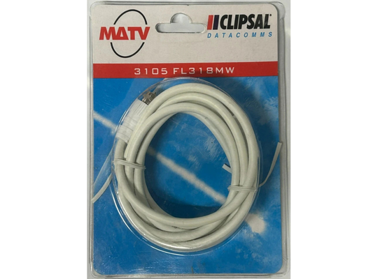 Clipsal 1.8m TV Antenna Cable F-Type Male to PAL Male