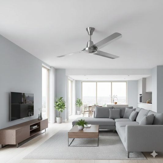 HPM 48" Ceiling Fan 3 Blade Stainless Steel 60W AC Motor Wall Controller 1220mm