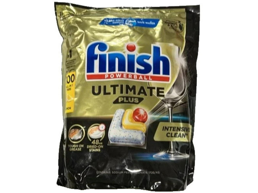 Finish Powerball Ultimate Plus Dishwasher Tabs – Lemon, 100 Count