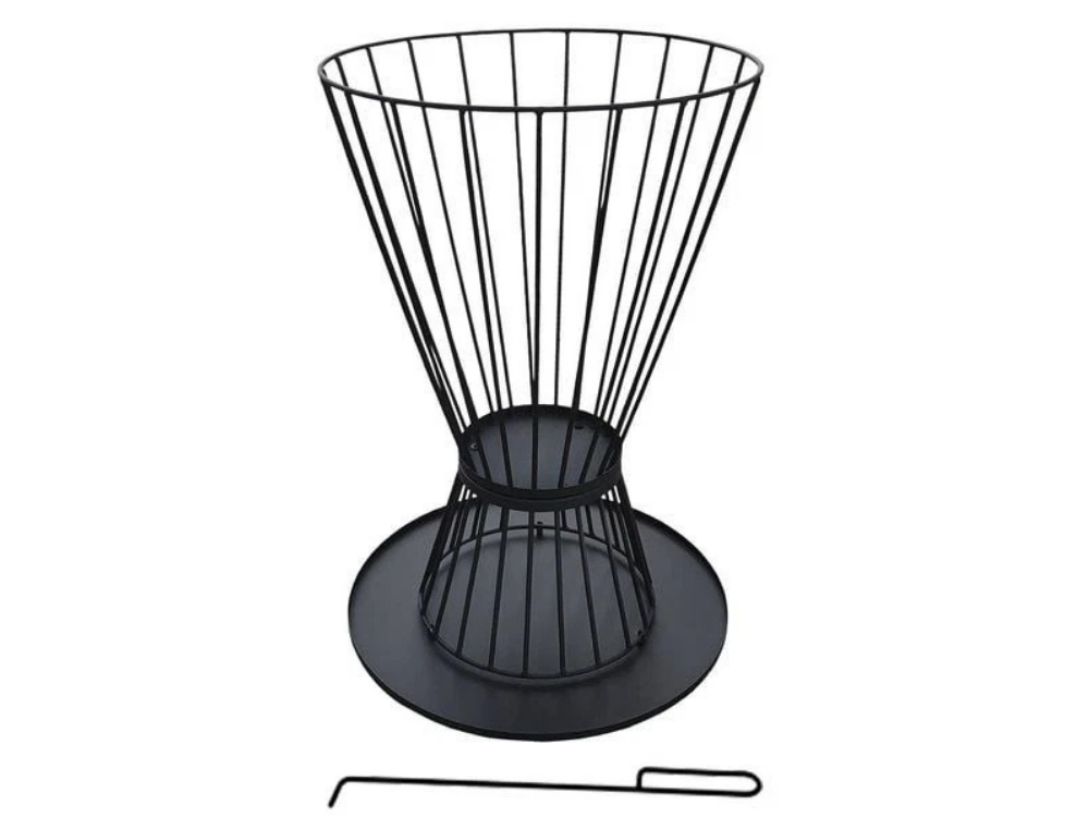 Mimosa Reversible Outdoor Fire Pit Basket – Black Patio Heater &amp; Camping Flame