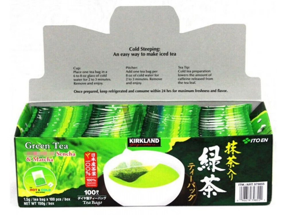 Kirkland Japanese Green Tea Bags Matcha Blend – 100 Pack