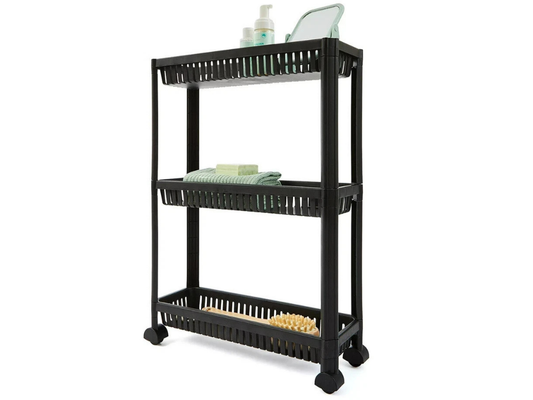 3-Tier Slim Trolley on Wheels – Kitchen, Bathroom & Laundry Storage Cart
