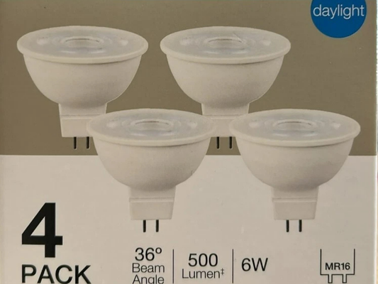 Luce Bella 6W MR16 LED Downlight Globes – 500 Lumen Daylight, 60° Beam, 4 Pack