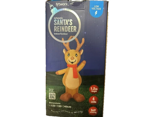 Lytworx 120cm Inflatable Reindeer – Outdoor Xmas Decoration