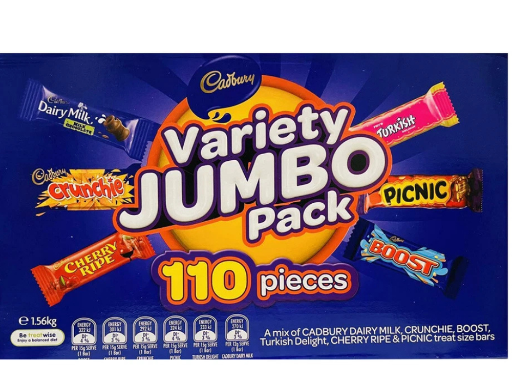Mars & Cadbury Variety Mix – 226-Pack Jumbo Chocolate Wholesale, 110 Value