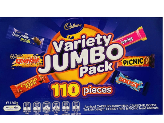 Mars & Cadbury Variety Mix – 226-Pack Jumbo Chocolate Wholesale, 110 Value
