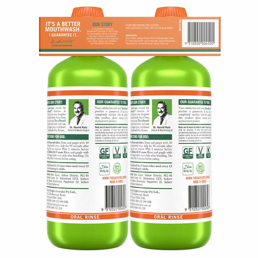 TheraBreath Mild Mint Mouthwash 2 x 1L