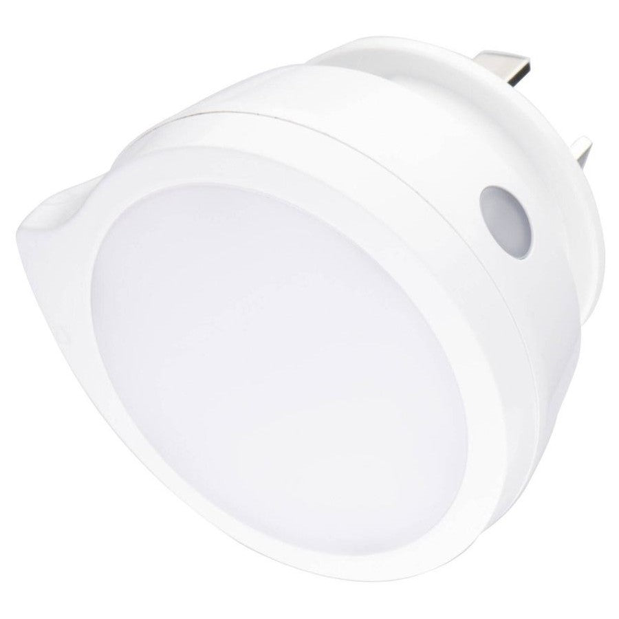 Arlec Mini Q-Shaped Auto Night Light Twin Pack White 4W Dusk to Dawn Sensor