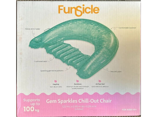 Funsicle Chill Out Inflatable Pool Lounge Chair with Drink Holder – Gem Sparkles