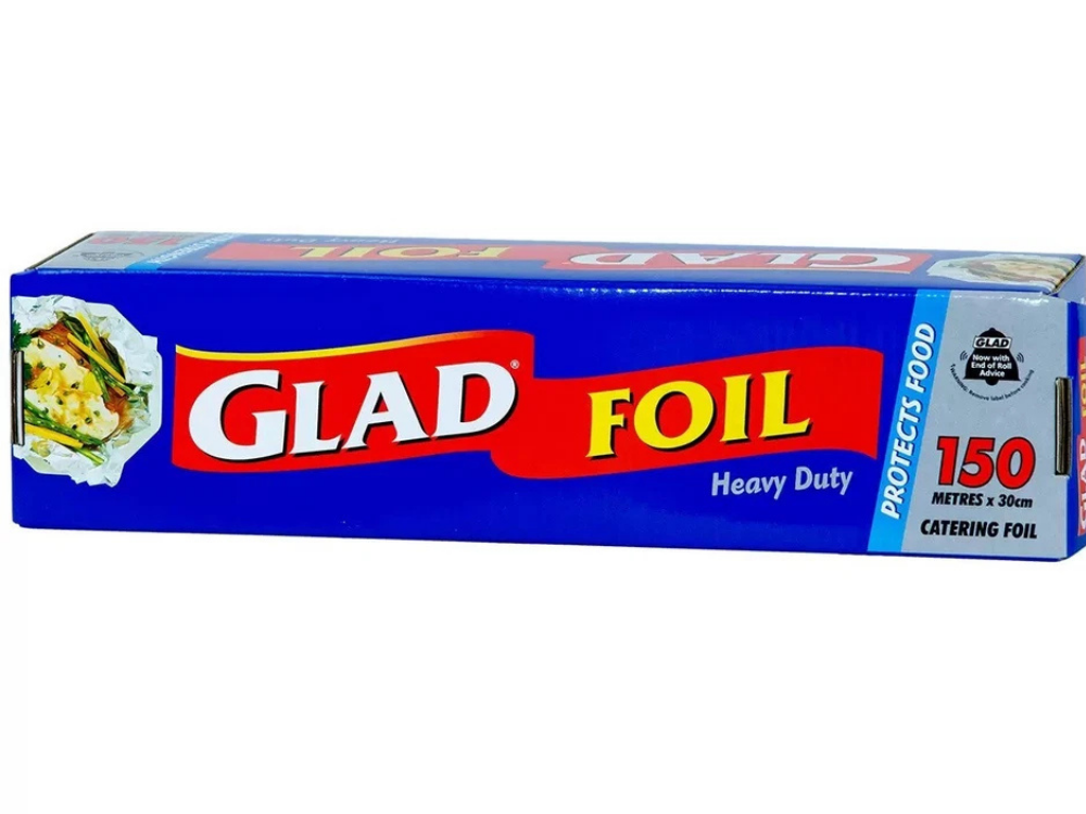 Glad Foil Food Wrap Heavy Duty 150M x 30cm 2-Pack Sealing Cover