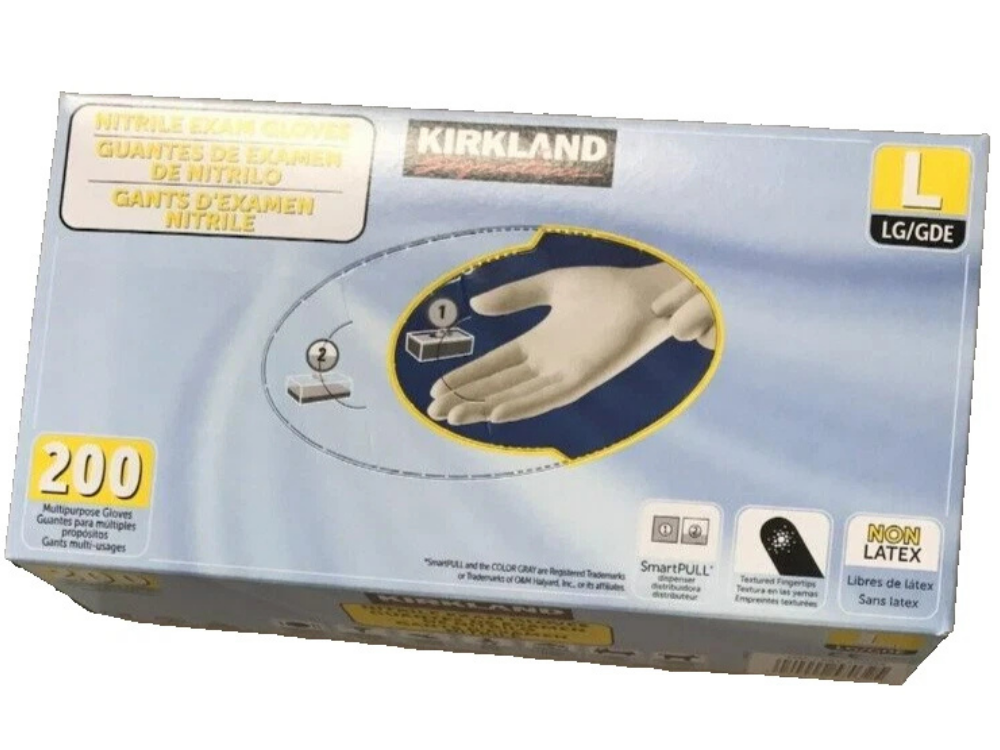 Kirkland Nitrile Exam Gloves - 200 Pack (Large, Disposable)