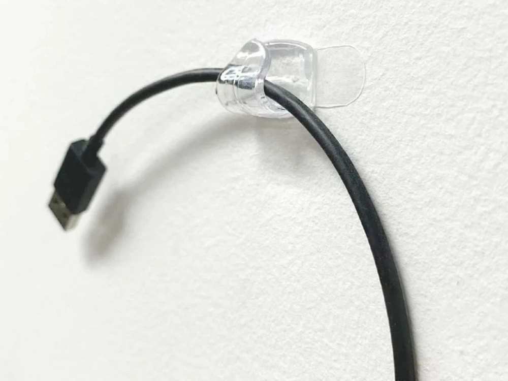 Permastik 12 Clear Cord Clips – Cable Ties Holder & Organiser