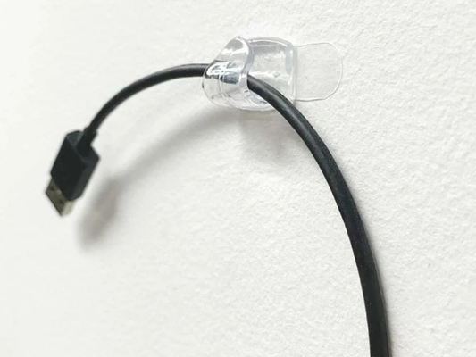 Permastik 12 Clear Cord Clips – Cable Ties Holder & Organiser