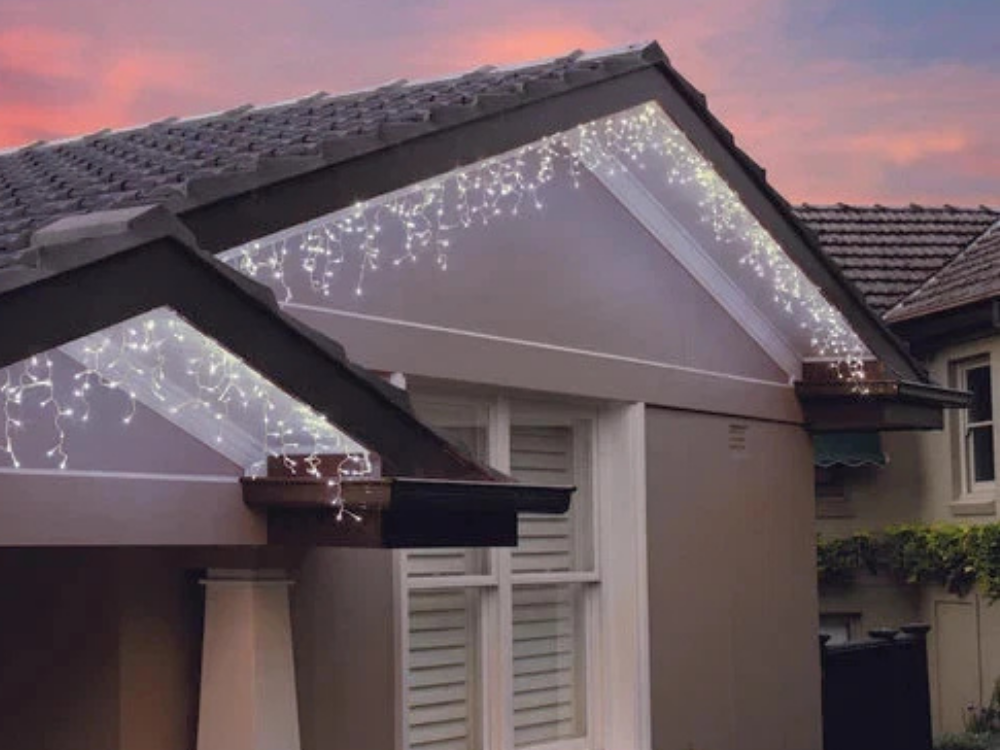 Lytworx 23.9m Solar String Lights – 1200 White LED Icicle Lights