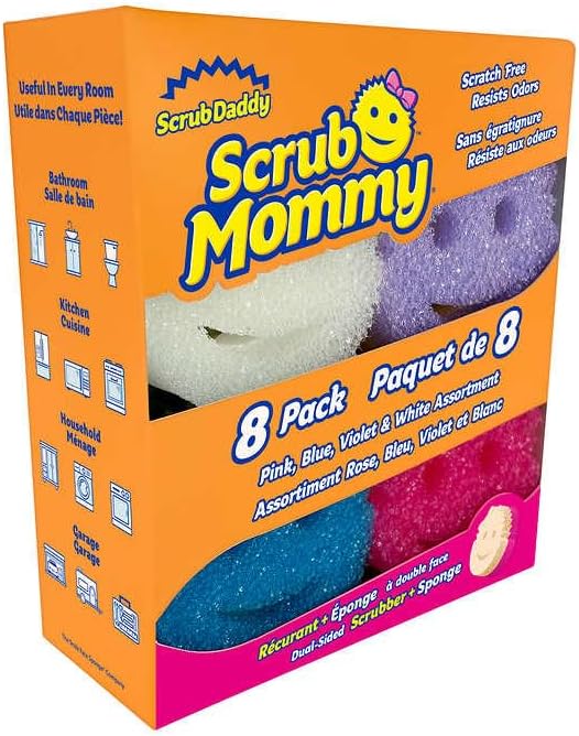 Scrub Daddy Scrub Mommy Dual-Sided Scrubber and Sponge, Variety Pack of 8