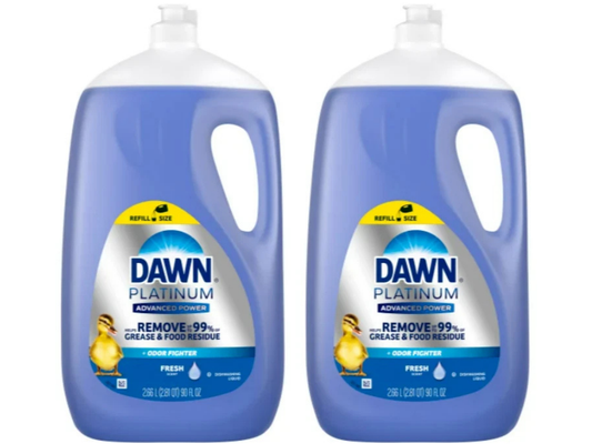 Dawn Platinum Dishwashing Liquid 2.66L Advanced Power Soap 2-Pack