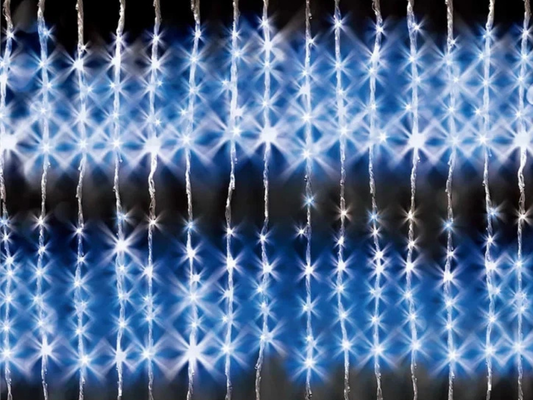 Lytworx 600 LED Waterfall String Lights – Low Voltage Blue Christmas Decoration