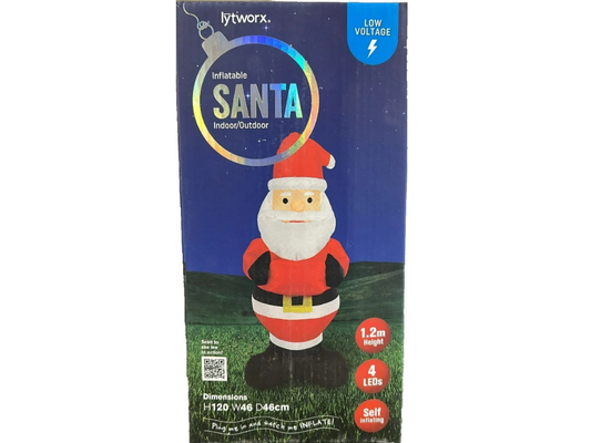 Lytworx 1.2m Inflatable Santa – Outdoor Christmas Decor