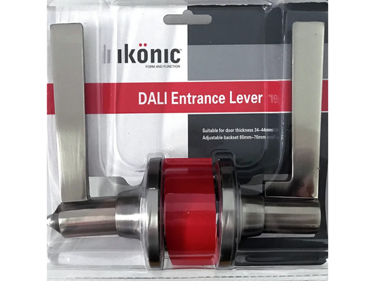 Ikonic Dali Entrance Lever Set – Satin Stainless Steel Door Handle & Lock